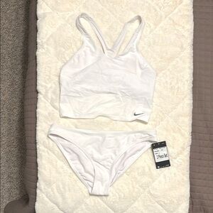 Nike Women's White Crop Top Racerback Bikini